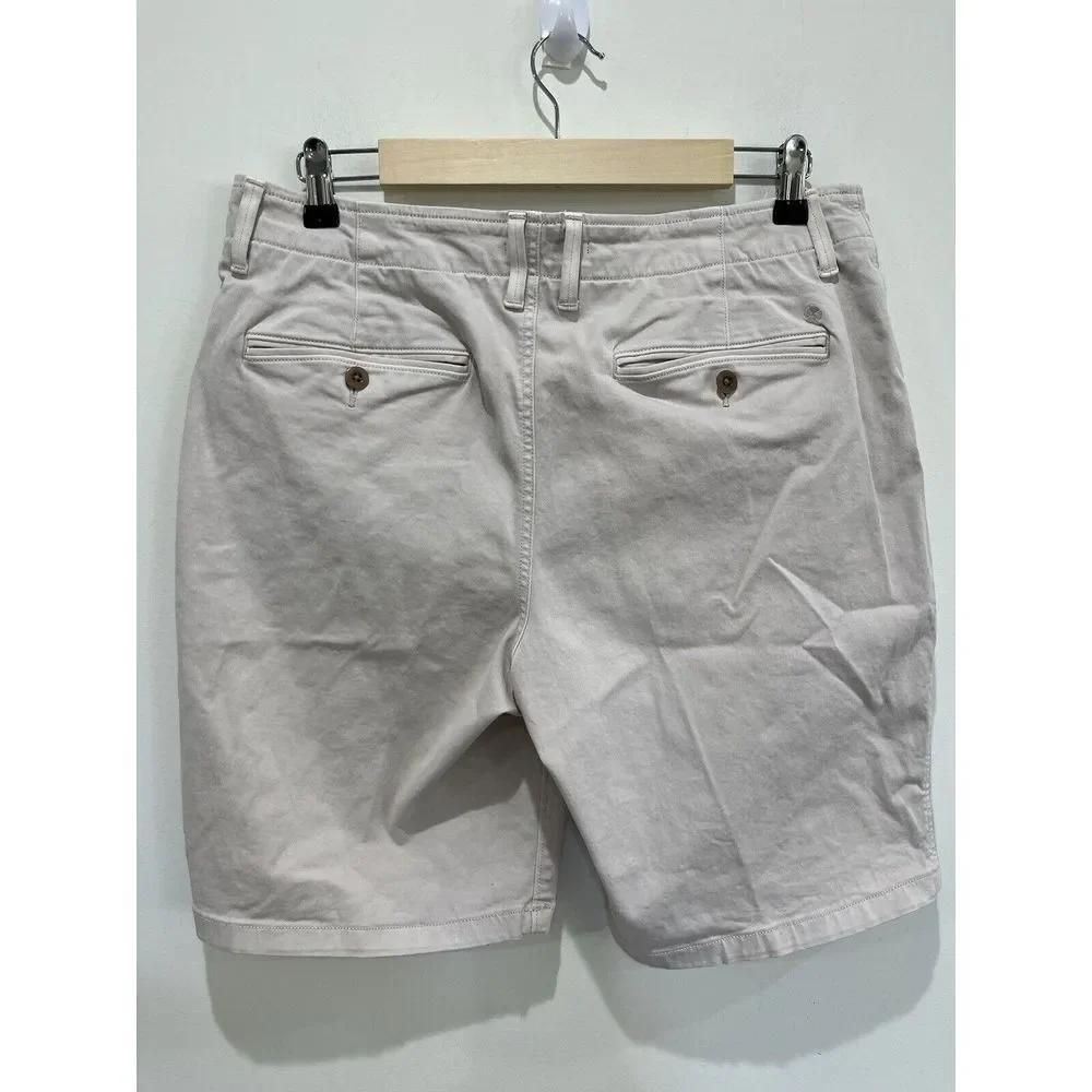Lucky Brand Shorts Men's Twill Stretch Short Sz 32 FlatChino Khaki Beige Casual